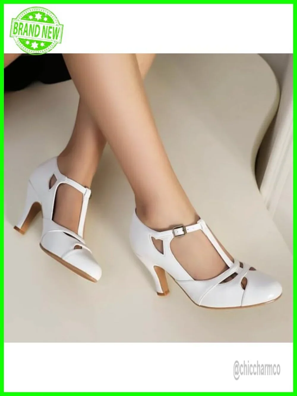 Vintage Mary Jane Heels Retro 1950s 1920s Victorian Pumps Closed Toe Buckle